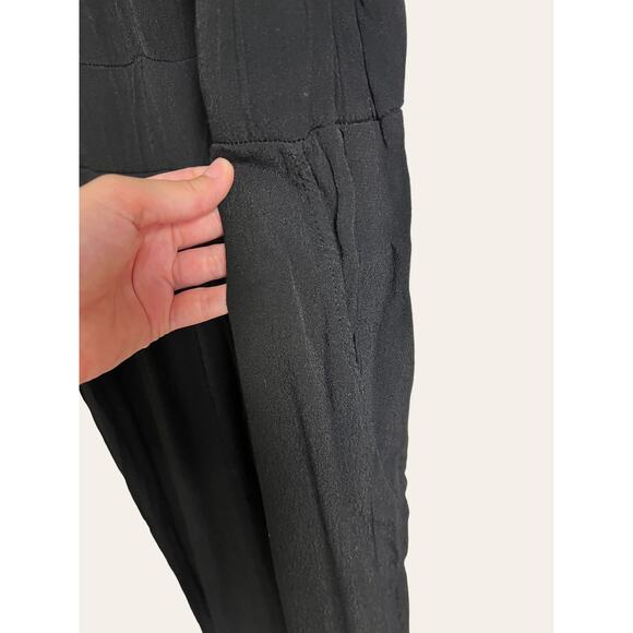 Monrow Black Crepe Basic Scoop Neck Sleeveless Jumpsuit Size Medium - Picture 9 of 11